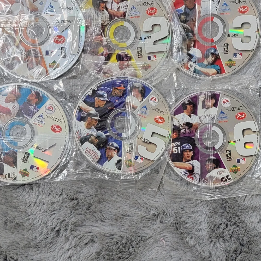 Vintage 2003 Post Cereal PC Baseball Game MLB Set CDs 1-6